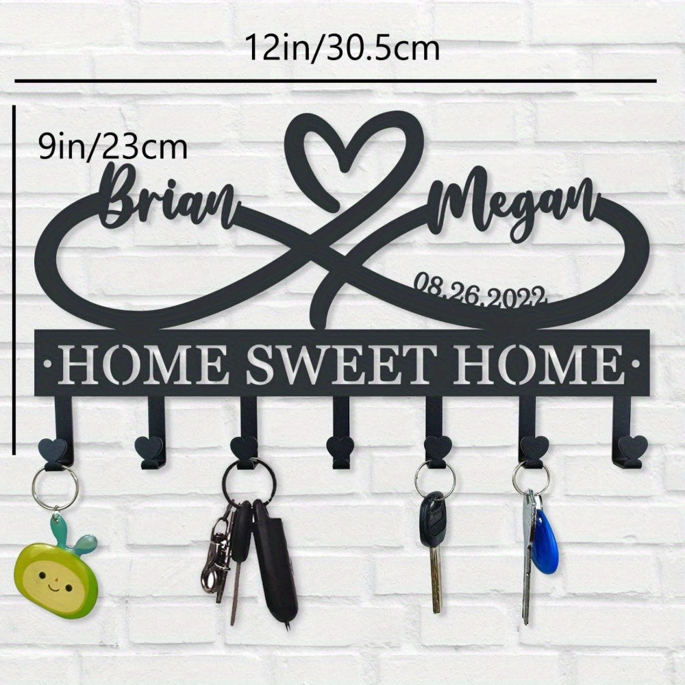Key Holder Fashion Wall Mount with Heart-Shaped Hook 1