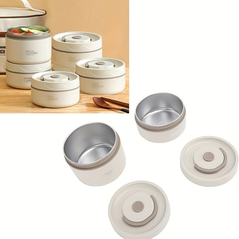 Stainless Steel 2pc Layer Bento Lunch Box With Bag, 2 Thermal Portable Food bag For Student