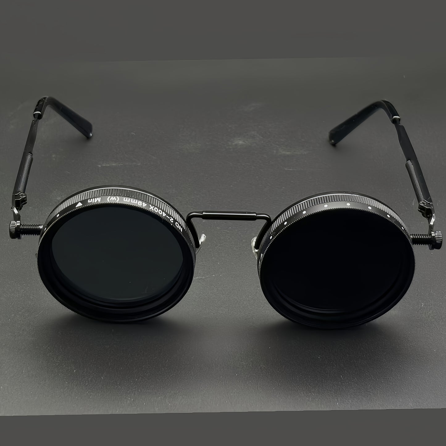 Punk Style Round Fashion Glasses with Rotating Lens for Men & Women