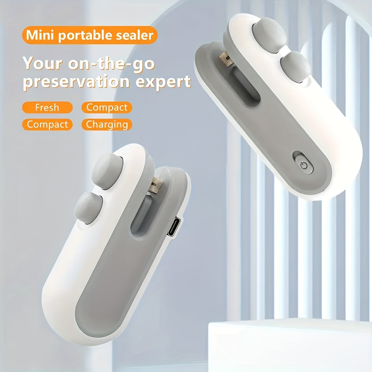 Mini Snack Bag Sealer - USB Rechargeable & Heat Seal for Chips, Cookies