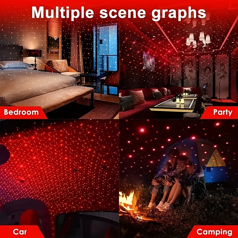 USB Starry Night Sky Projector Light - Adjustable LED Strip for Car Roof & Bedroom,Romantic