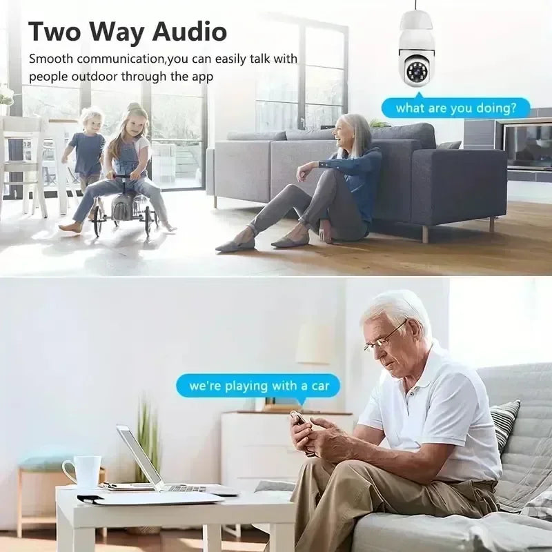 360 Light Bulb Security Camera Home Wireless Surveillance with Audio with Phone APP