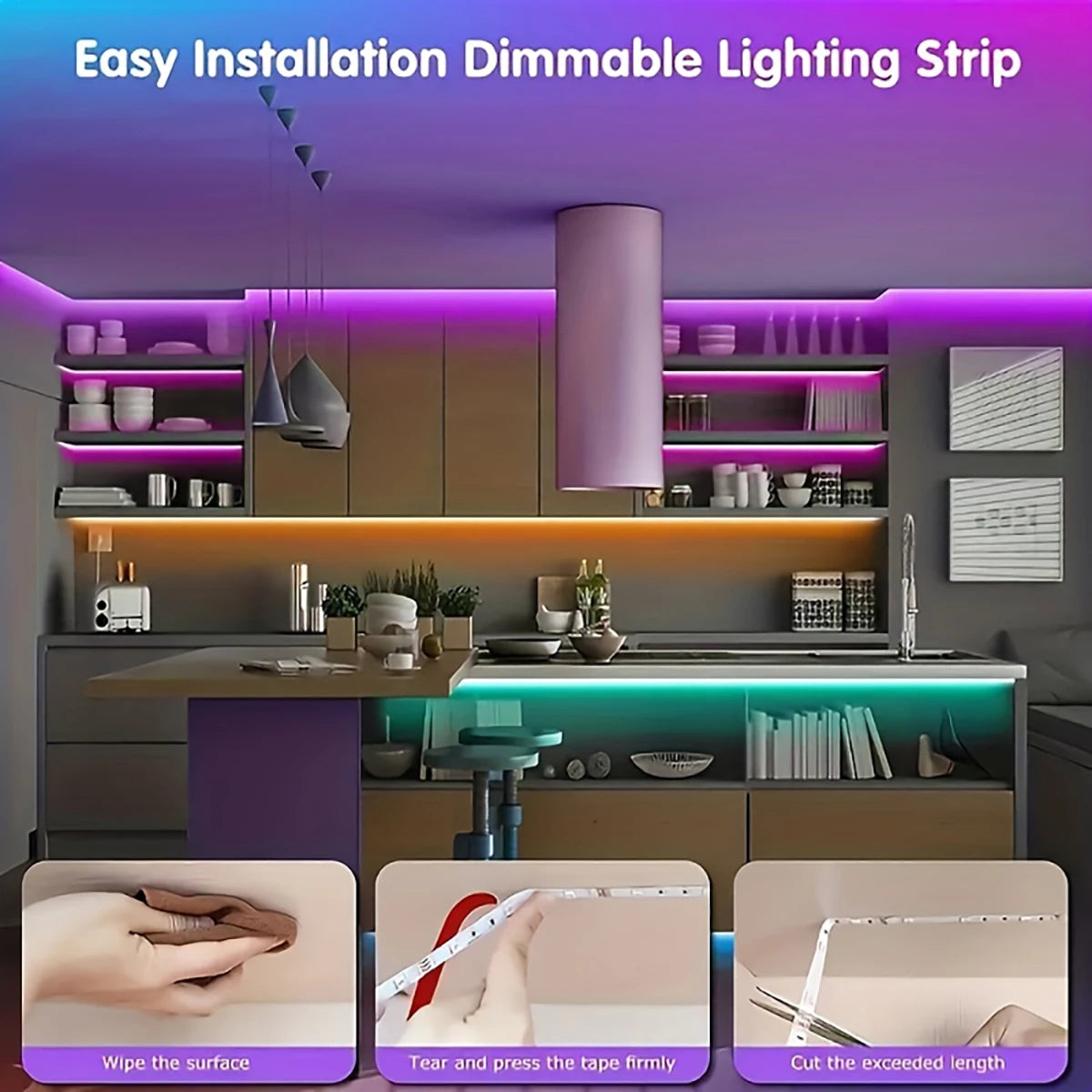 10m 20m Led Strip Lights with 44 Key Remote Control RGB Tape Led Wall Room