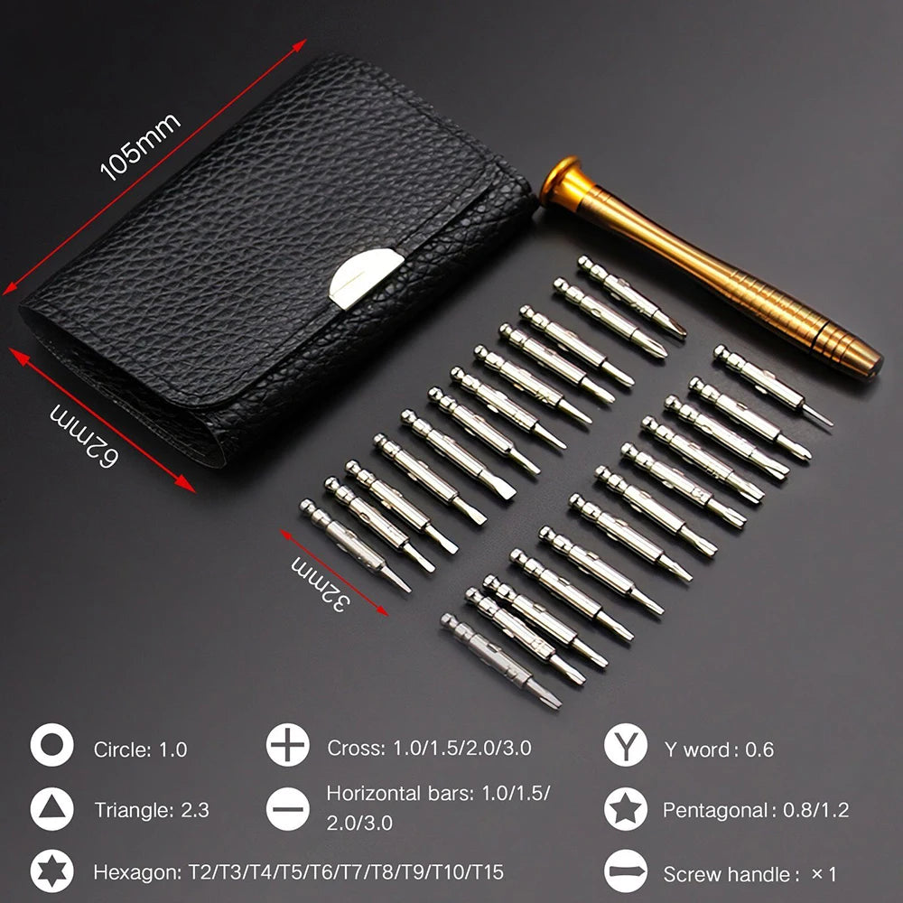 Small Screwdriver Set 25 in 1 Magnetic Screwdriver Bits Torx Precision Bits Repair Tools