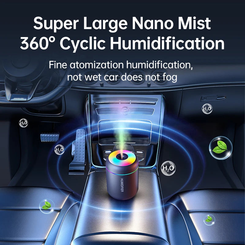 180ML Mini Air Humidifier USB Electric Aroma Diffuser Maker Lights For Car Home Bedroom