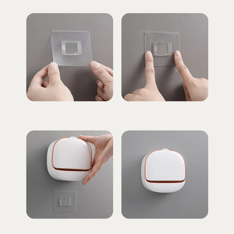 Bathroom Drain Soap Box Wall Mounted ABS Soap Box