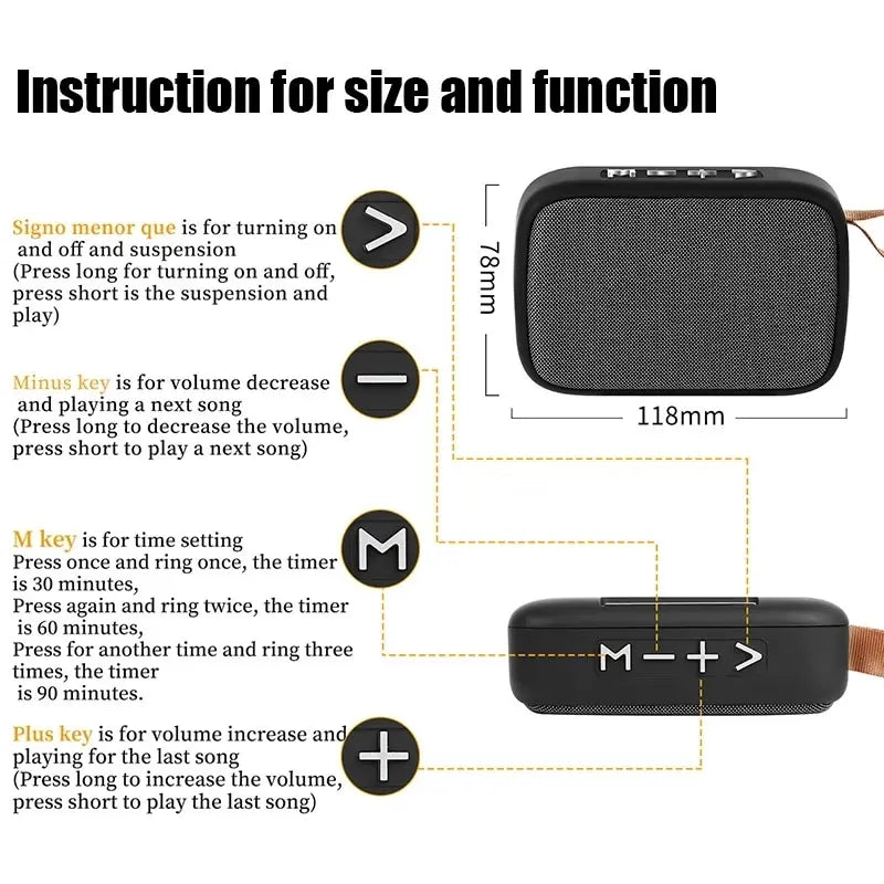 Portable Speakers Outdoor Bluetooth 5.0 Mini Oxford Loudspeaker Wireless 1