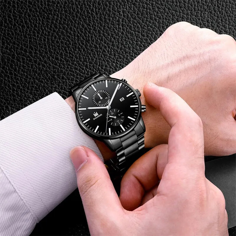 Men Fashion Quartz Watch Stainless Steel