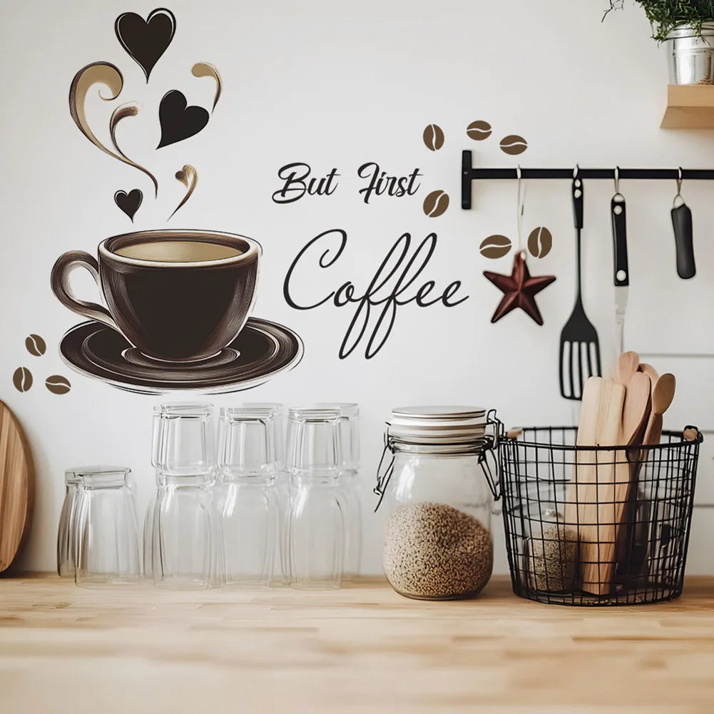 Coffee Cup Wall Sticker  Removable Wall Sticker