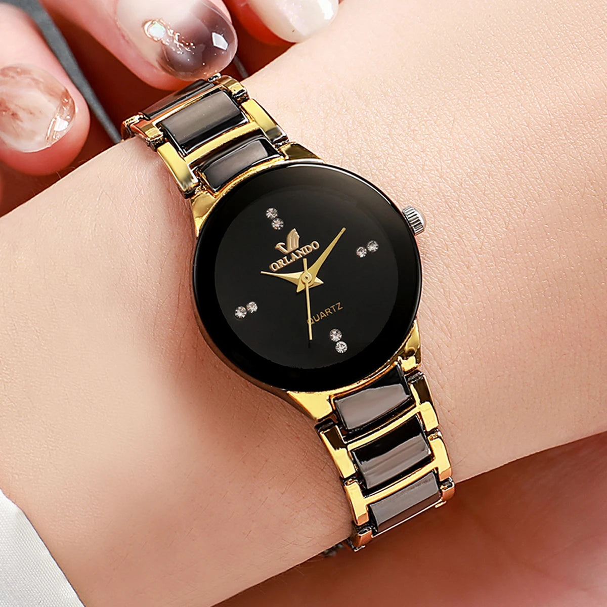 1/2PCS Couple's Watches Fashion Stainless Steel Band Men Women Analog Quartz