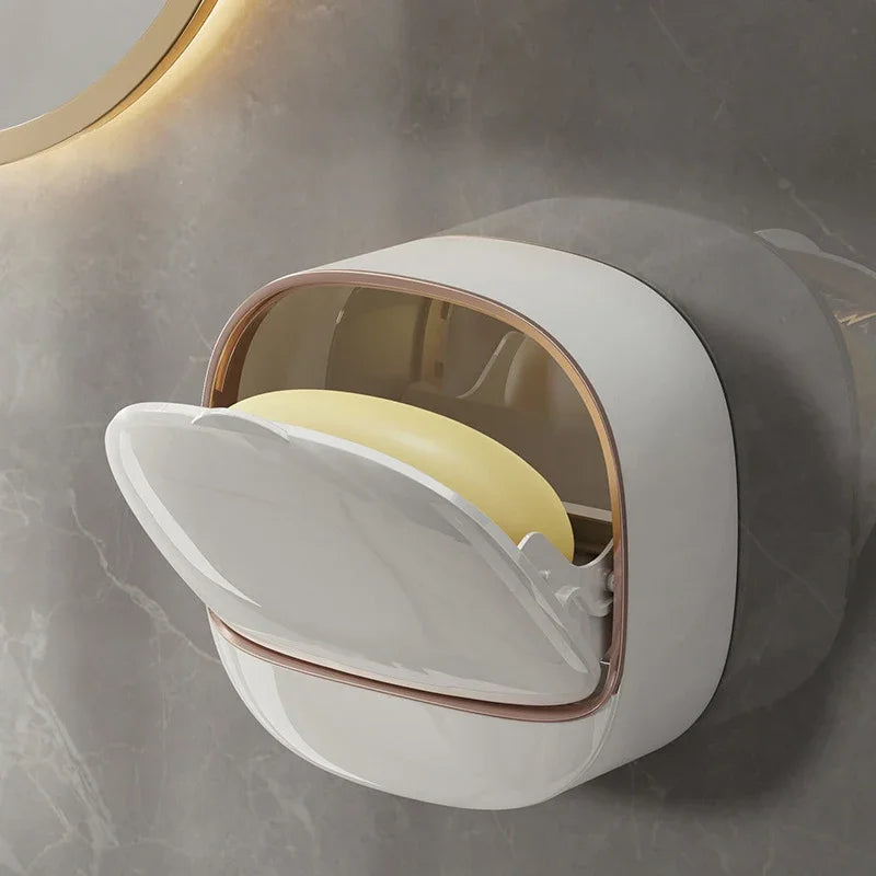 Bathroom Drain Soap Box Wall Mounted ABS Soap Box