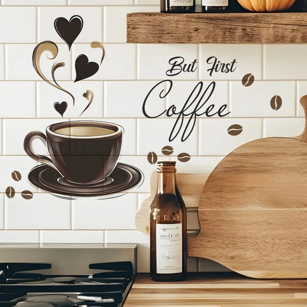 Coffee Cup Wall Sticker  Removable Wall Sticker