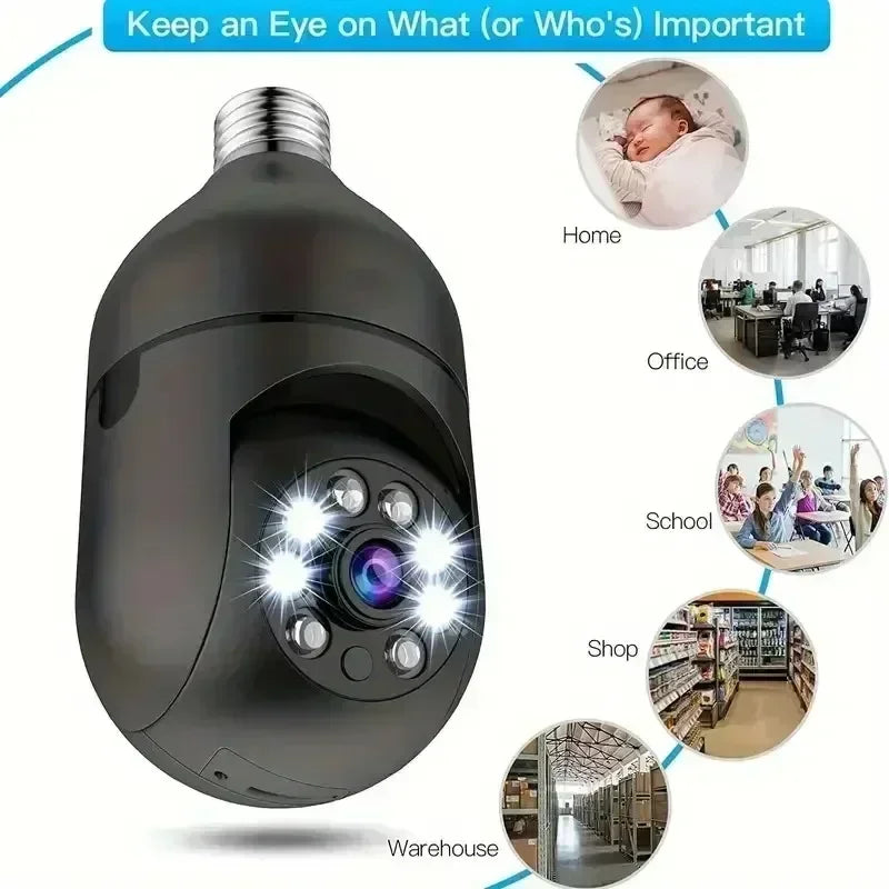 360 Light Bulb Security Camera Home Wireless Surveillance with Audio with Phone APP