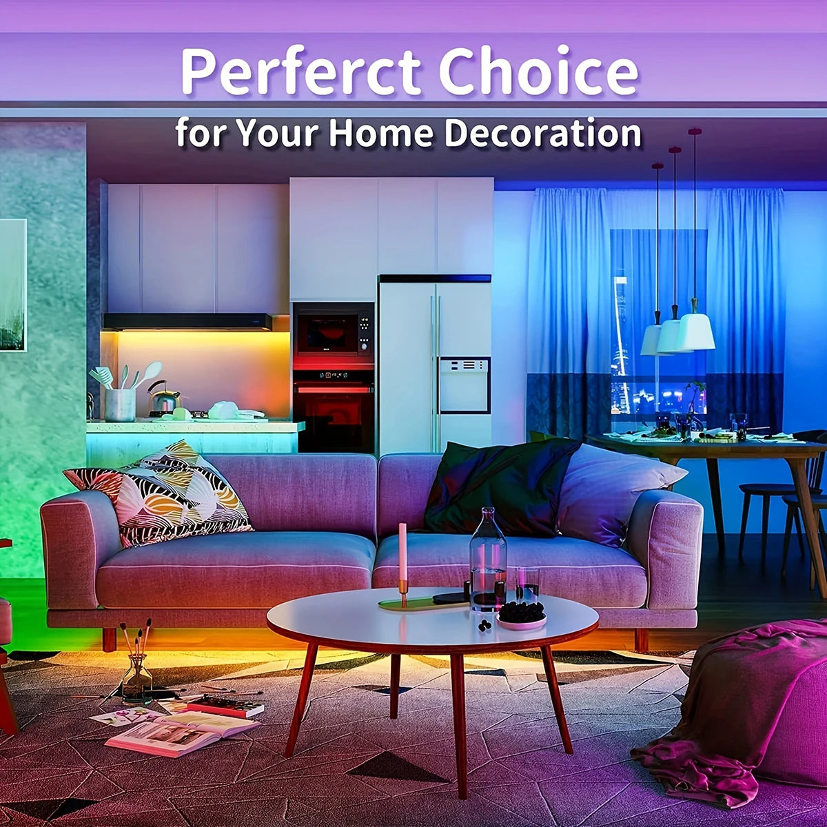 10m 20m Led Strip Lights with 44 Key Remote Control RGB Tape Led Wall Room