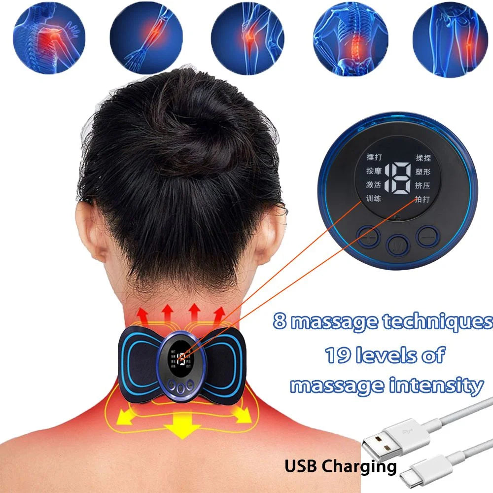 Electric Pulse Neck Massager Cervical Back Muscle Pain Relief Tool Shoulder Leg Body