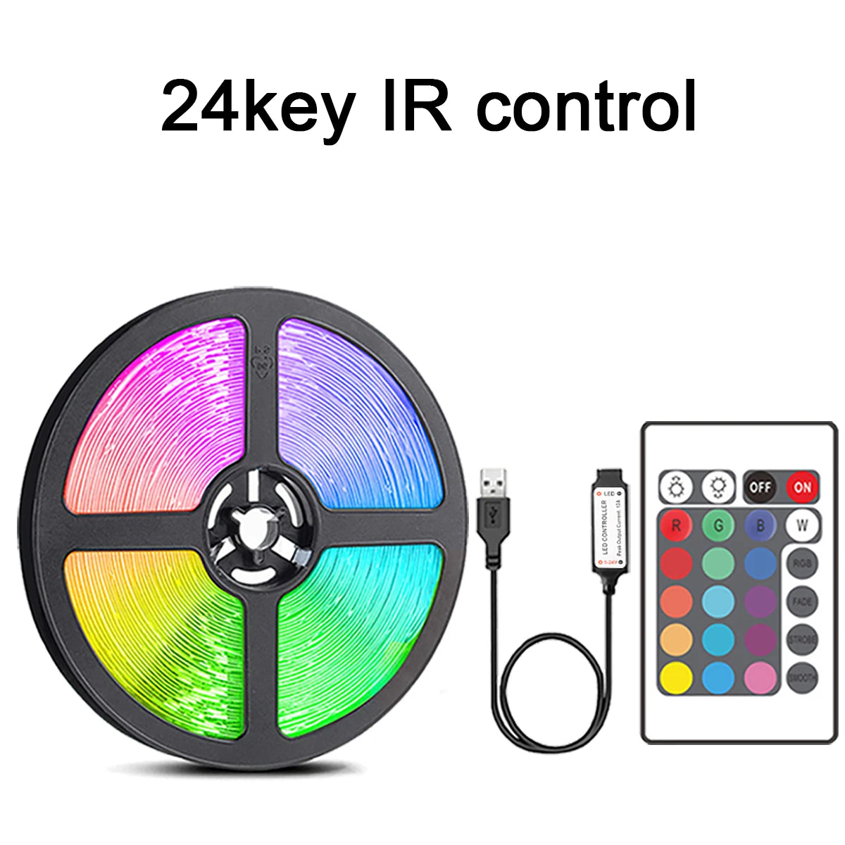 10m 20m Led Strip Lights with 44 Key Remote Control RGB Tape Led Wall Room