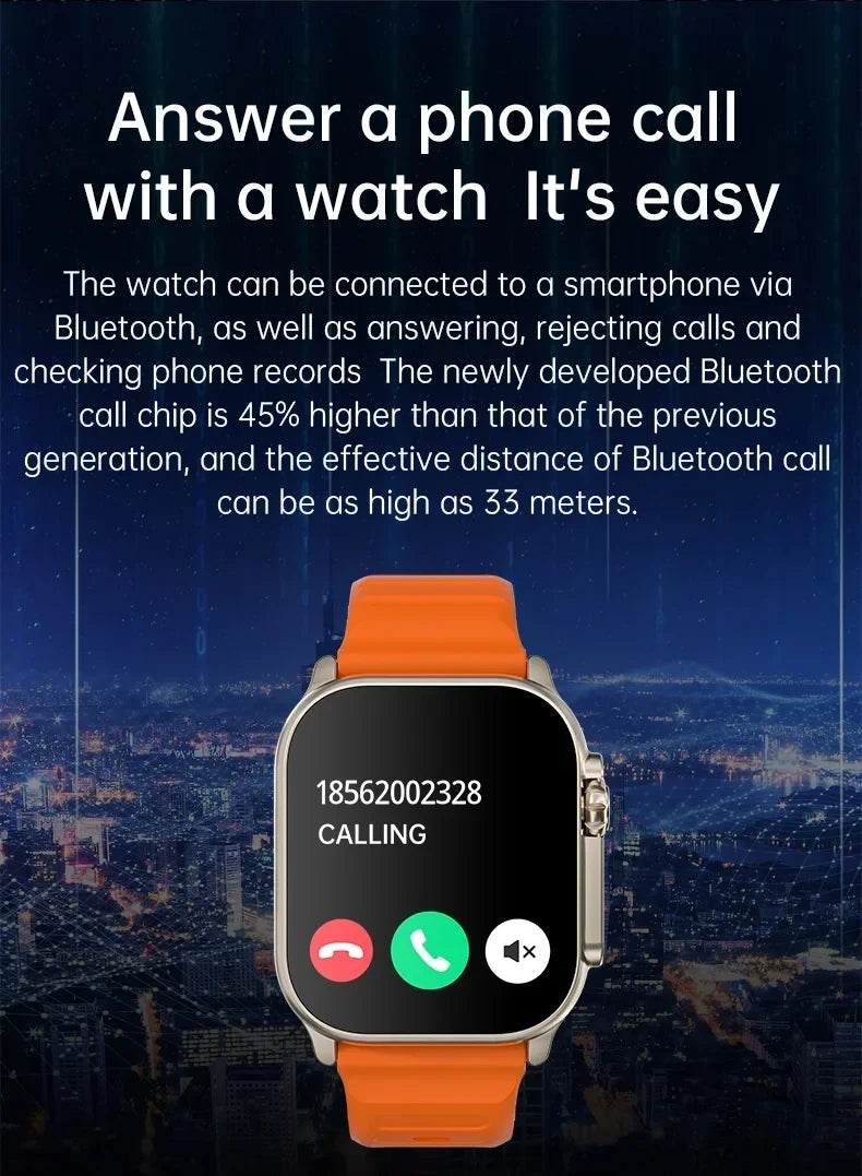 T800 Ultra Smart Watch Men 49mm Series 8 AMOLED Screen NFC Apple