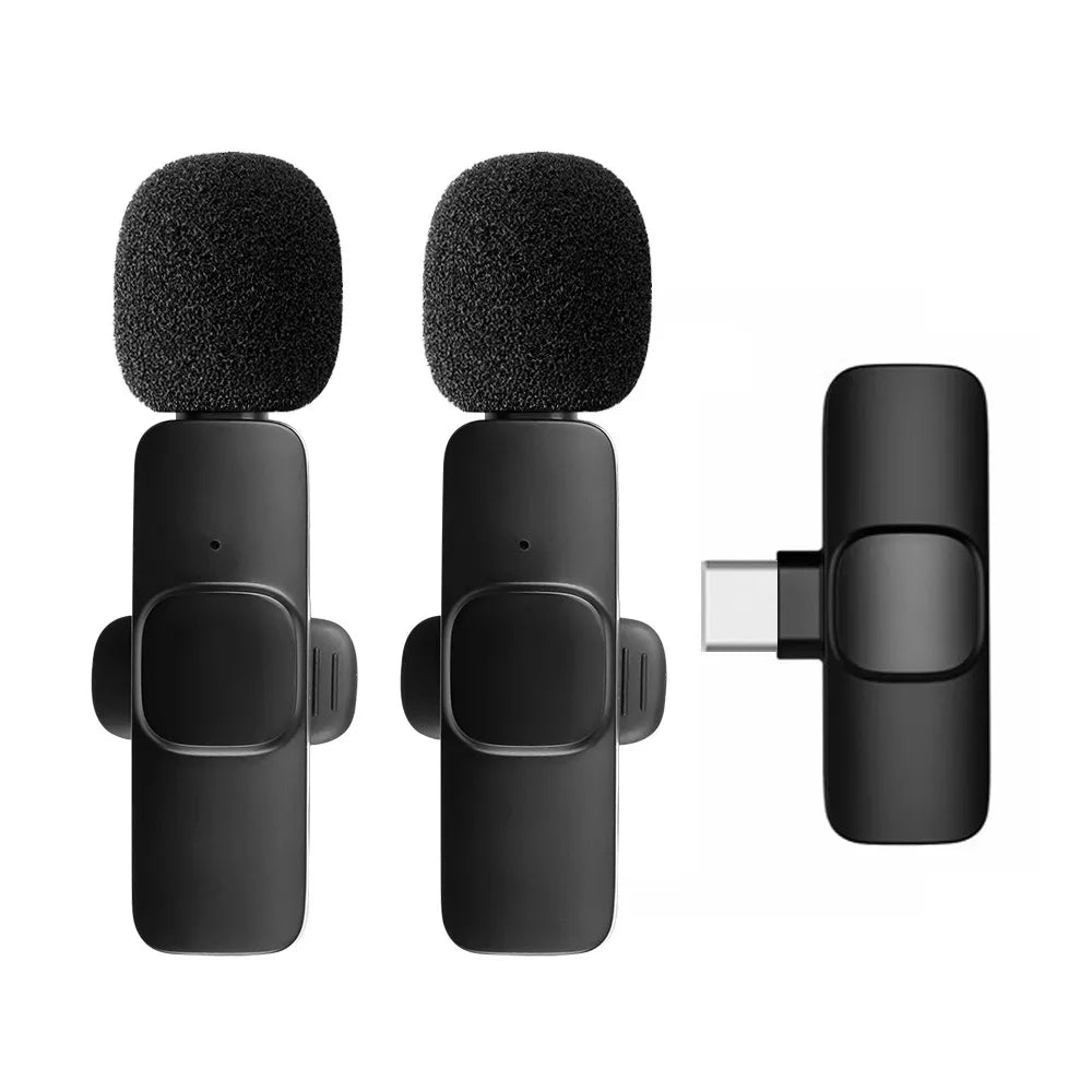 2.4G Wireless Lavalier Microphone Audio Video Recording for iPhone/iPad/Android/Xiaomi