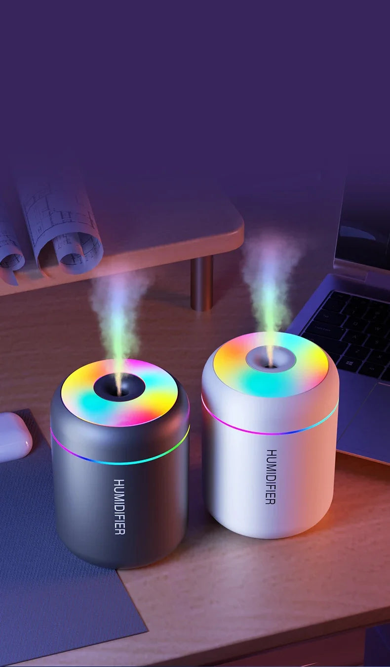 180ML Mini Air Humidifier USB Electric Aroma Diffuser Maker Lights For Car Home Bedroom