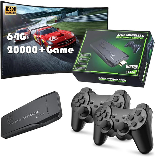 Update Retro Video Game Console 2.4G Wireless Console Game Stick 4k 20000 Game 64G