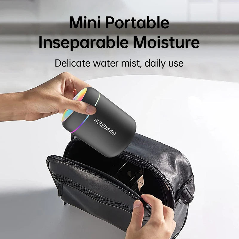 180ML Mini Air Humidifier USB Electric Aroma Diffuser Maker Lights For Car Home Bedroom