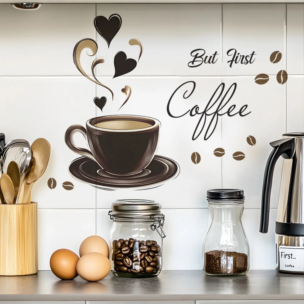 Coffee Cup Wall Sticker  Removable Wall Sticker