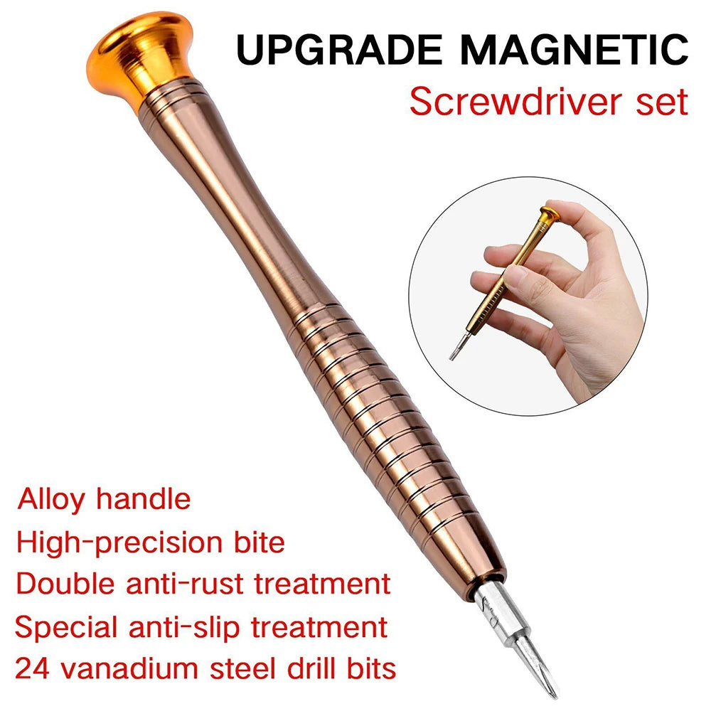 Small Screwdriver Set 25 in 1 Magnetic Screwdriver Bits Torx Precision Bits Repair Tools