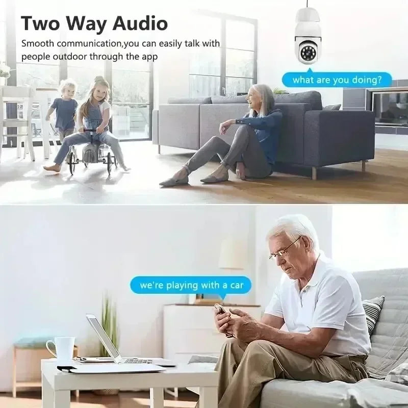 360 Light Bulb Security Camera Home Wireless Surveillance with Audio with Phone APP