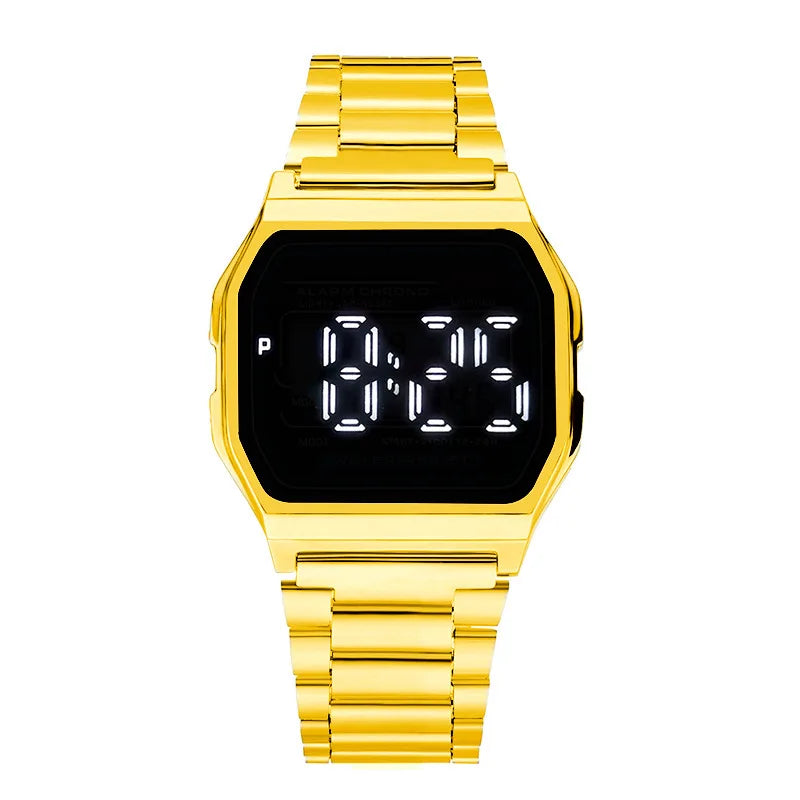Luxury Gold Silver Sports Military Watches Men Women LED Digital