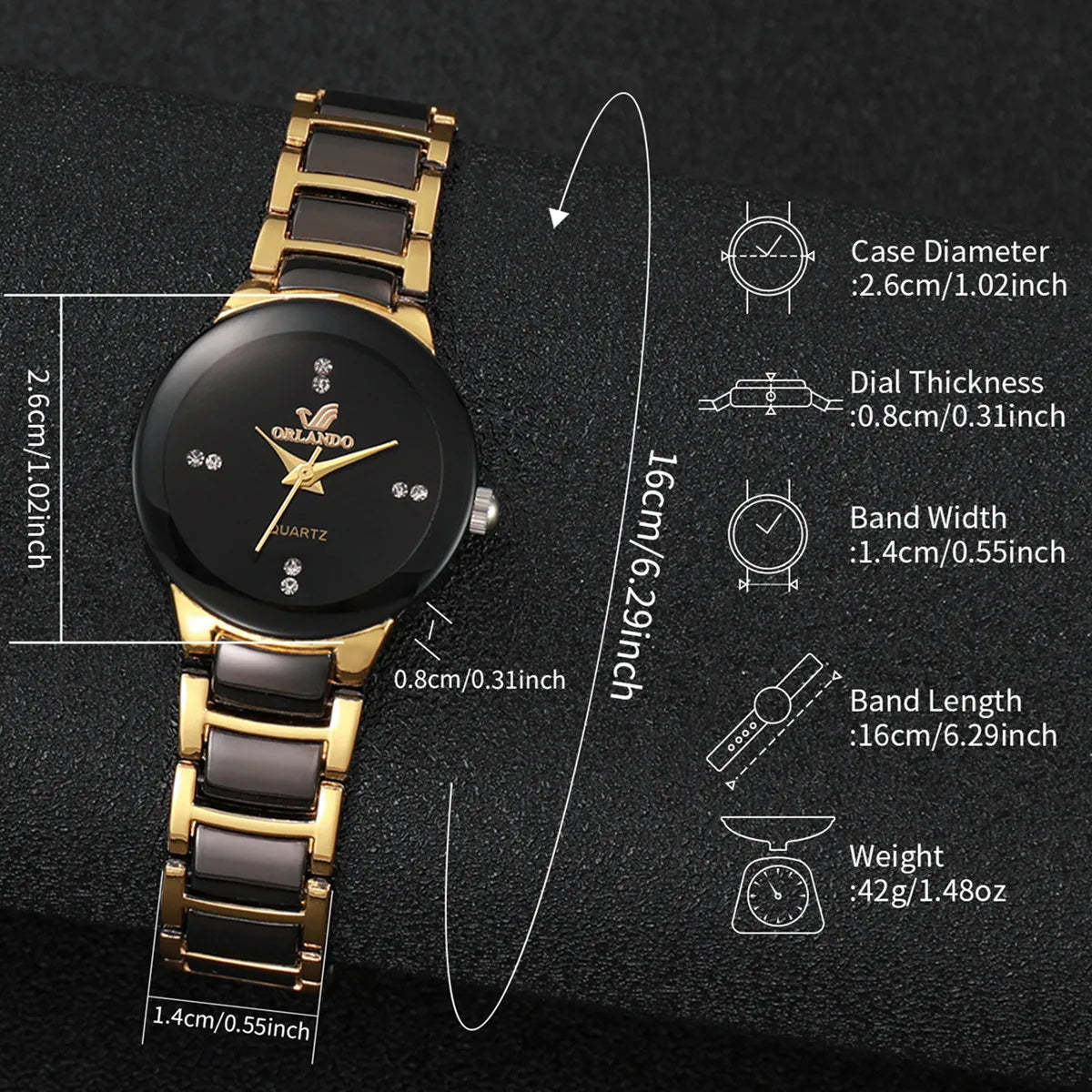 1/2PCS Couple's Watches Fashion Stainless Steel Band Men Women Analog Quartz