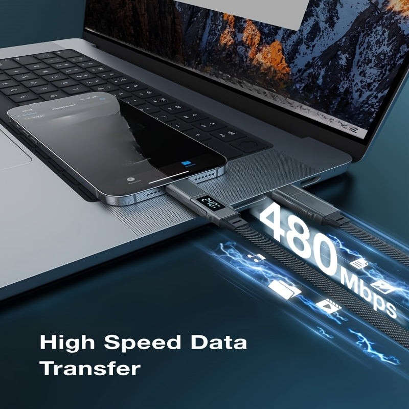 Macha Zinc Alloy 240W MAX 5A 4-in-1 High-Speed Charging Data Cable Data Transfer