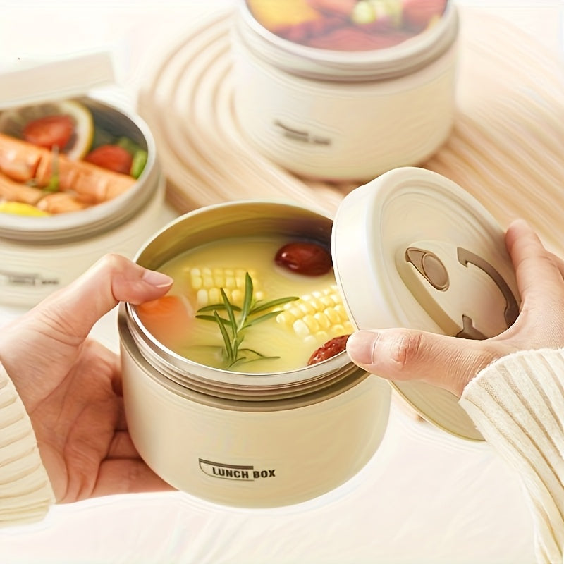 Stainless Steel 2pc Layer Bento Lunch Box With Bag, 2 Thermal Portable Food bag For Student