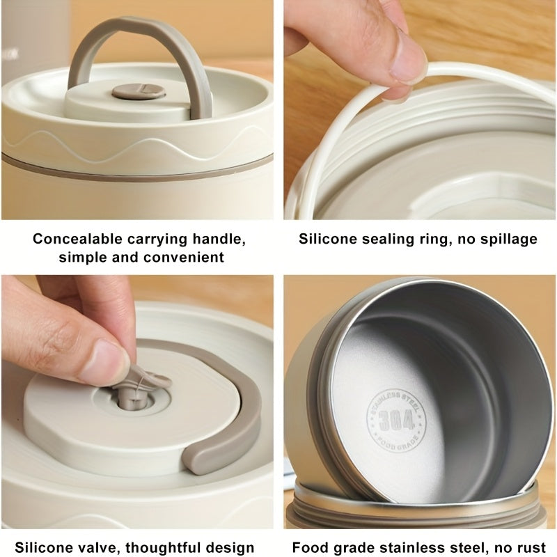 Stainless Steel 2pc Layer Bento Lunch Box With Bag, 2 Thermal Portable Food bag For Student